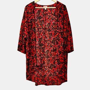 LuLaRoe Lindsay Abstract Floral Cardigan/Kimono